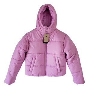 NWT Nike Pink Therma Fit Hooded Puffer Jacket Size XS Outdoor Winter Layering
